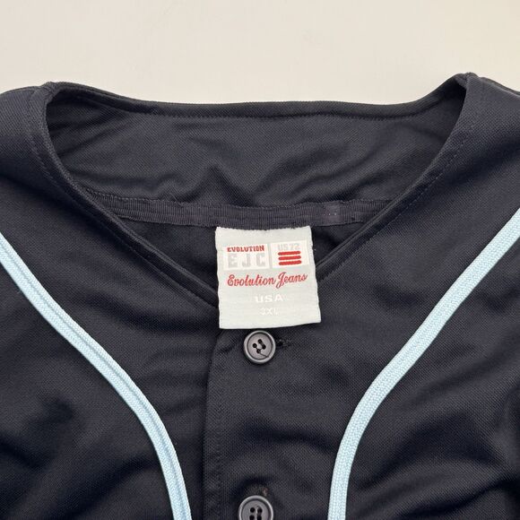 Vintage Evolution New York Baseball Jersey Men 3XL Navy #8 Y2K - Picture 10 of 10